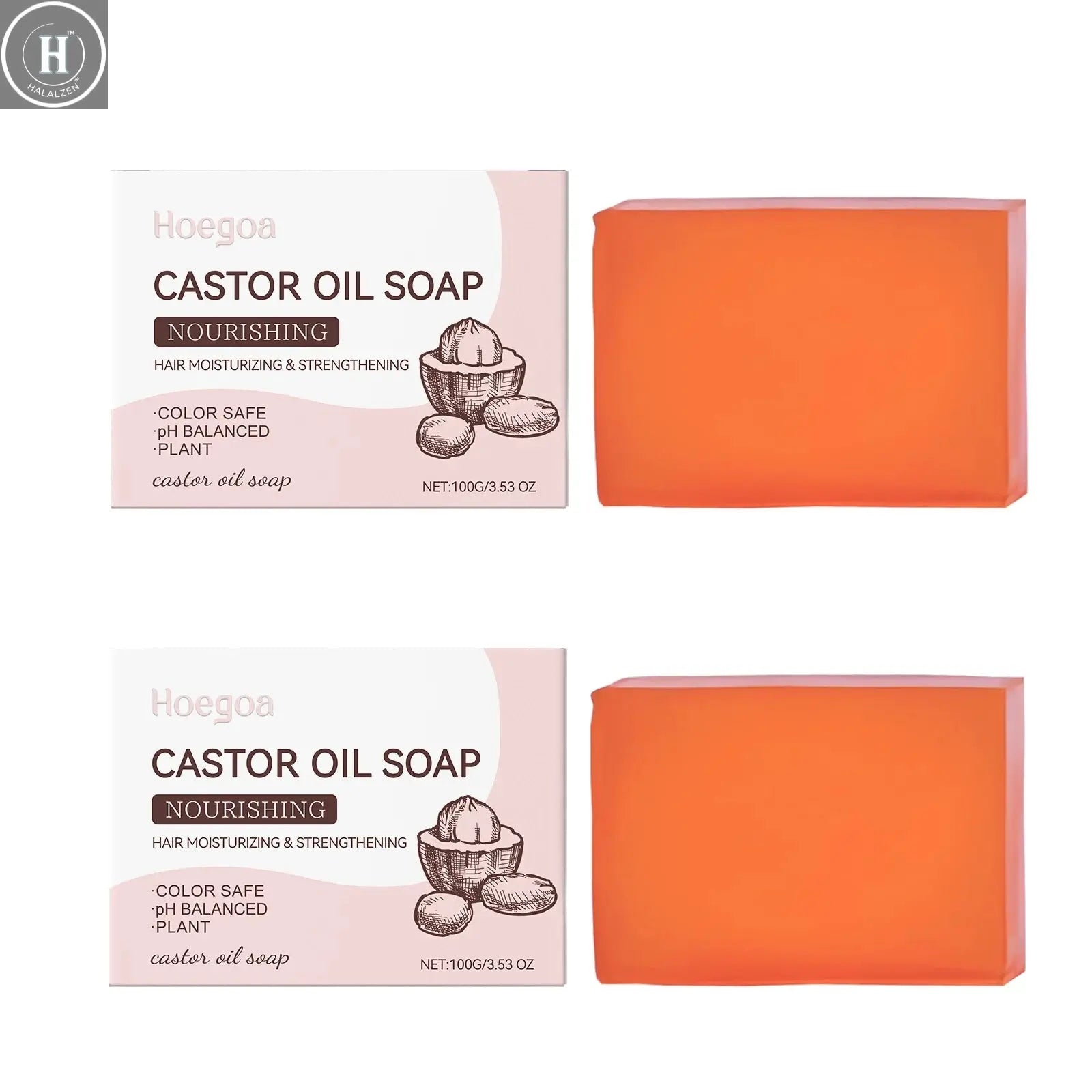 Castor Oil Shampoo Bar Natural Hair Care Deep Moisturizing Scalp Treatmen Nourishing All Hair Types Travel Friendly Eco Friendly HALALZEN