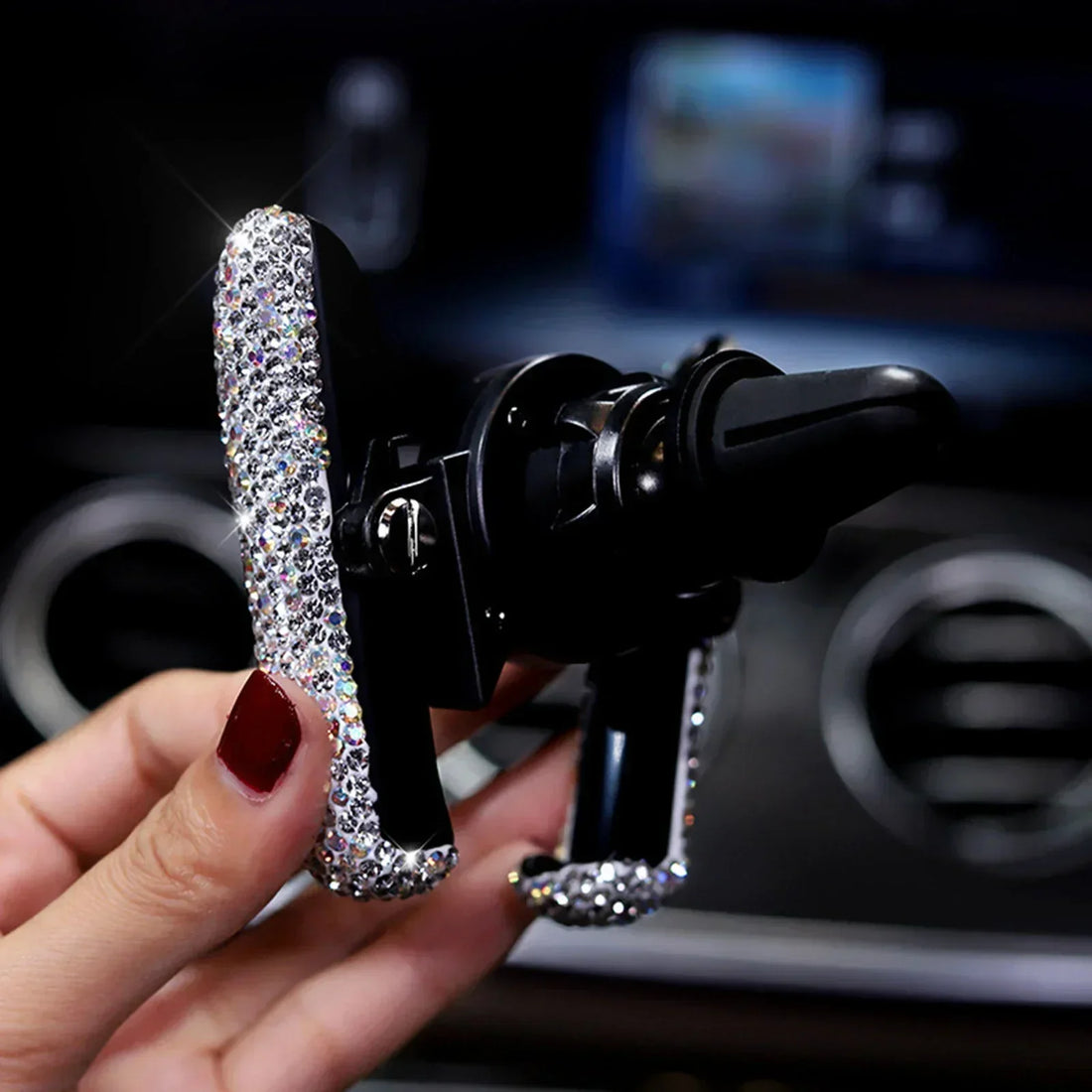 Crystal Car Phone Holder Car Air Vent Mount Clip Mobile Phone Holder Woman Diamond Auto Phone Bracket Interior Accessories Amagi