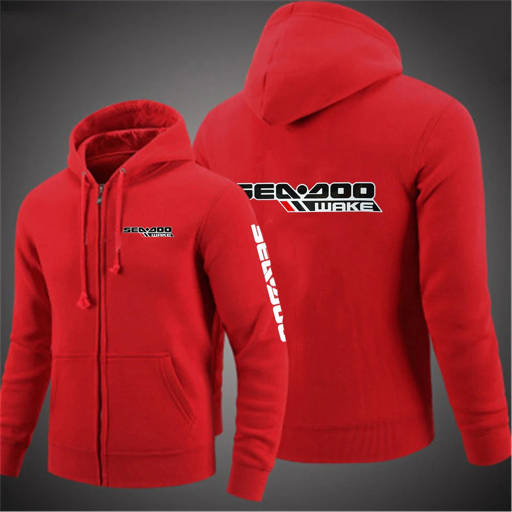 Sea Doo Seadoo Moto 2023 Men New Long Sleeves Cotton Solid Color Zipper Couples Hoodies Custom Sweatshirt Fashionable tops