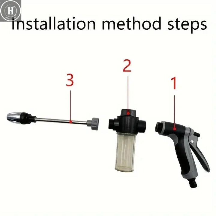 High Pressure Car Wash Water Gun Household Car Wash Tools Metal Extension Rod Rubber Coating Hand Garden Irrigation HALALZEN