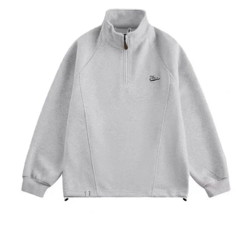 Simplicity Zipper Patchwork High Street Hoodies Sweatshirts Spring Autumn Long Sleeve Loose Trend Tops Casual Korean Men Clothes