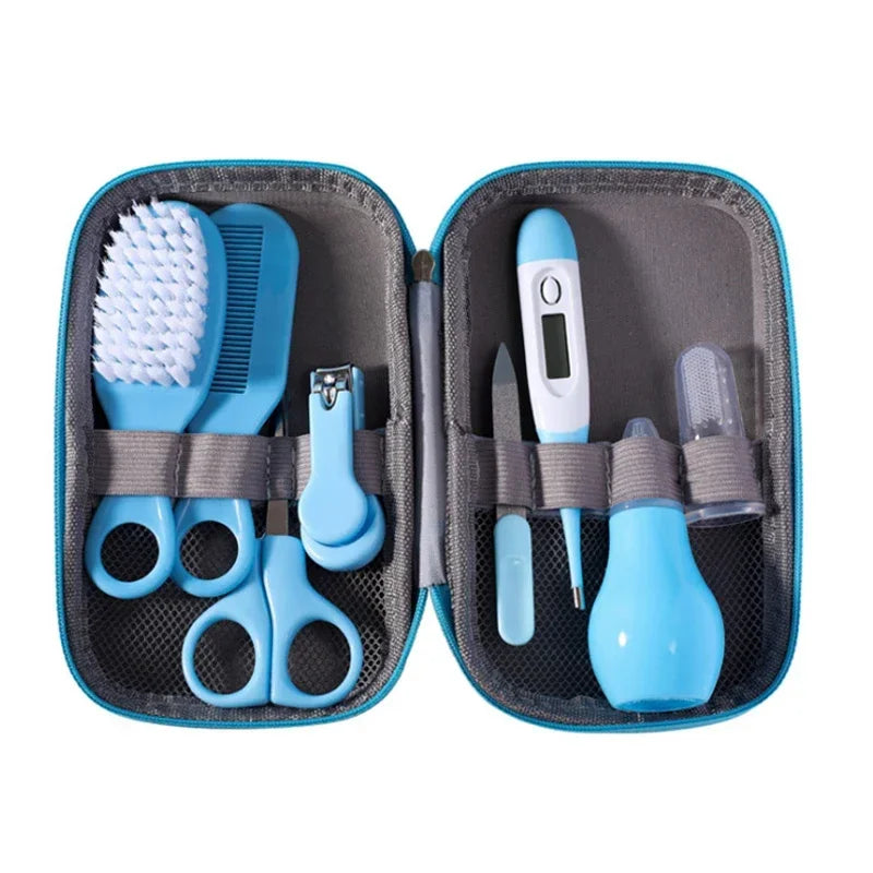 6/8pcs/Set Newborn Baby Kids Nail Hair Health Care Thermometer Grooming Brush Kit