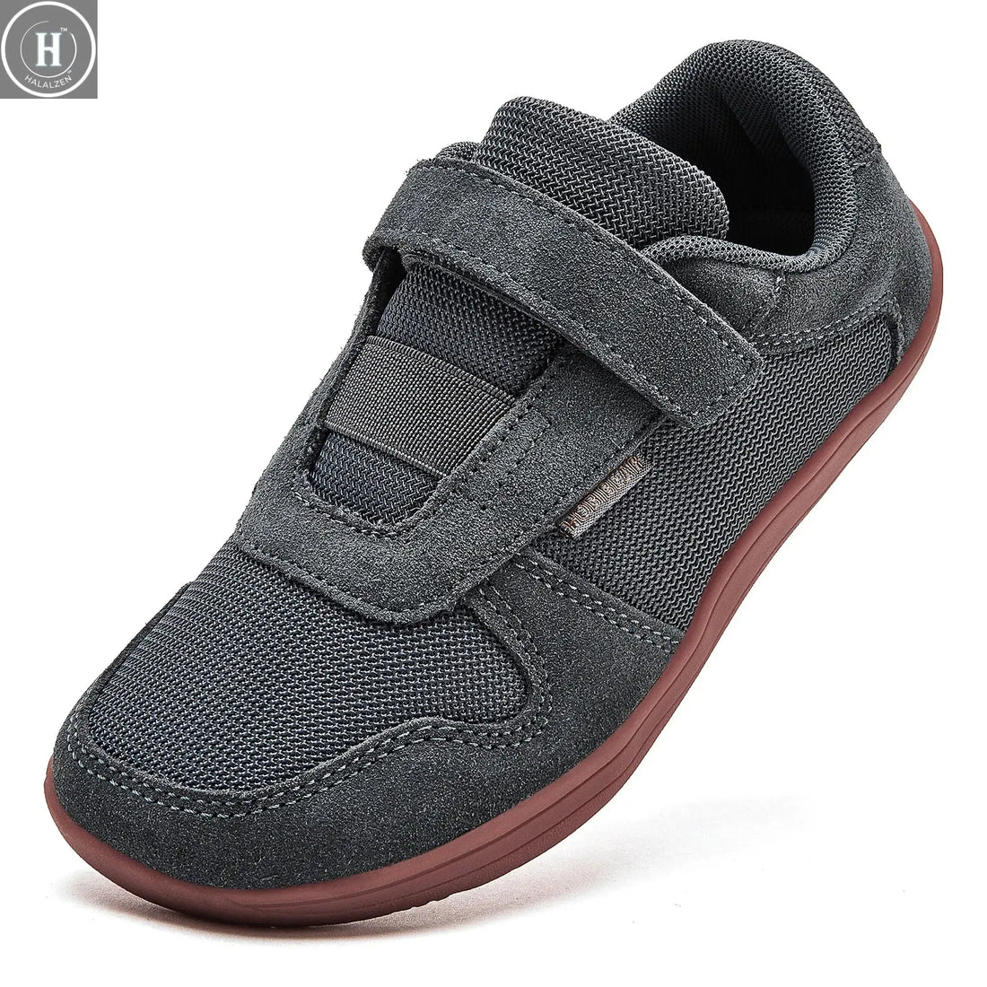 HOBIBEAR Wide Barefoot Shoes Boys Girls Artificial Leather Mesh Lightweight Breathable Sneakers Minimalist Zero Drop Shoes HALALZEN