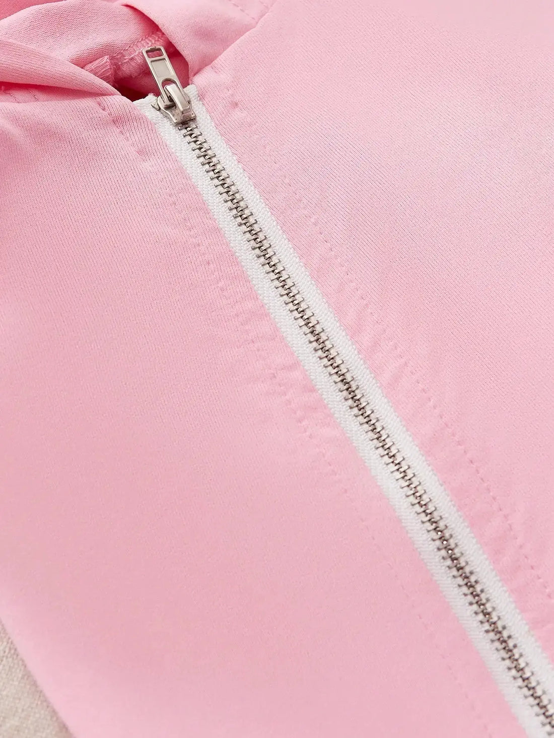 Women's Pink Zipper Sportswear Set of 2 Pieces Jogger Letter Printed Jogging Sportswear Hoodie and Sweatpants Set Halalzen UK