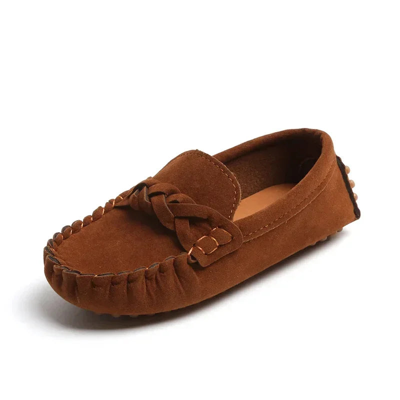 Boys Leather Shoes Fashion Kids Flats Loafers Slip-on Moccasins Classic Children Party Shoes 2024 Spring Autumn Soft Breathable