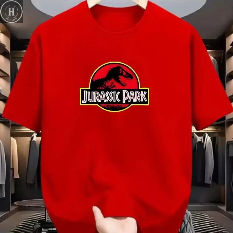 2025 Jurassic Park T-shirt Women 100% Cotton Printed T-shirt Casual Funny Shirt "Jurassic World" Short-sleeved Cool T-shirt Tops HALALZEN