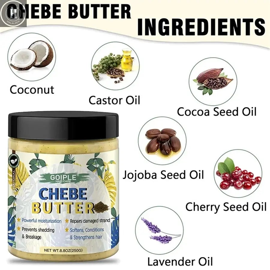 Chebe Hair Care Set with 250g Treatment Butter 60ml Moisturizing Oil 100g Nourishing Powder Dry Damaged Hair DIY Tools Products HALALZEN