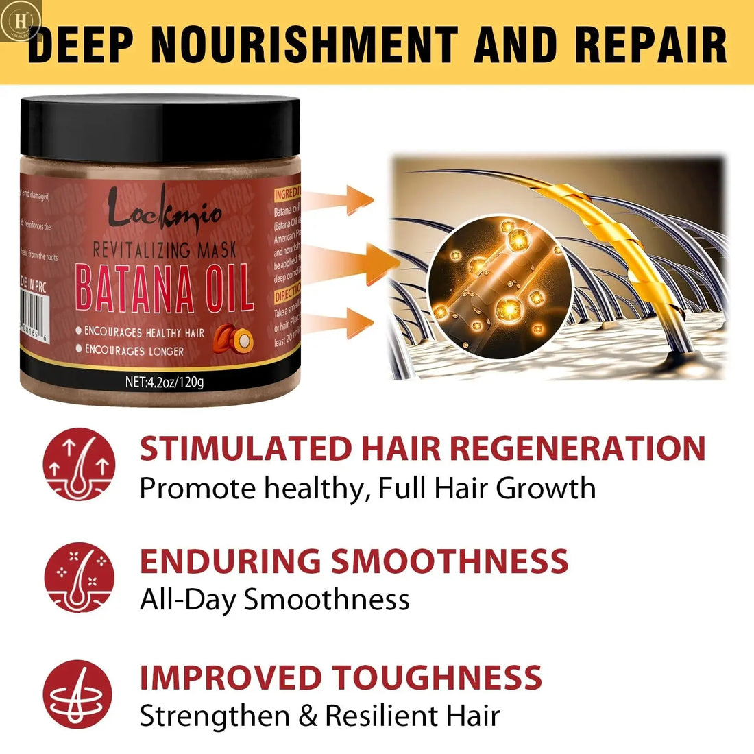 LOCKMIO 120ml Chebe Oil 120g Batana Oil Hair Care Cream for Men & Women Promotes Healthy Conditioner Moisturizes Nourishes Hair HALALZEN