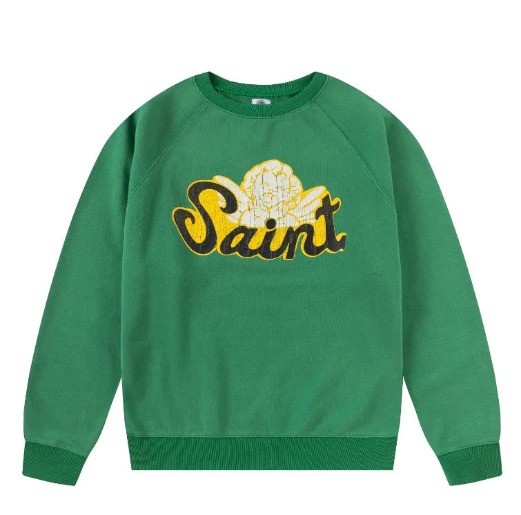 Washed Saint Jesus Hoodie Sweatshirt Men Women 1:1 Best Quality Oversize Vintage Pullovers Crewneck