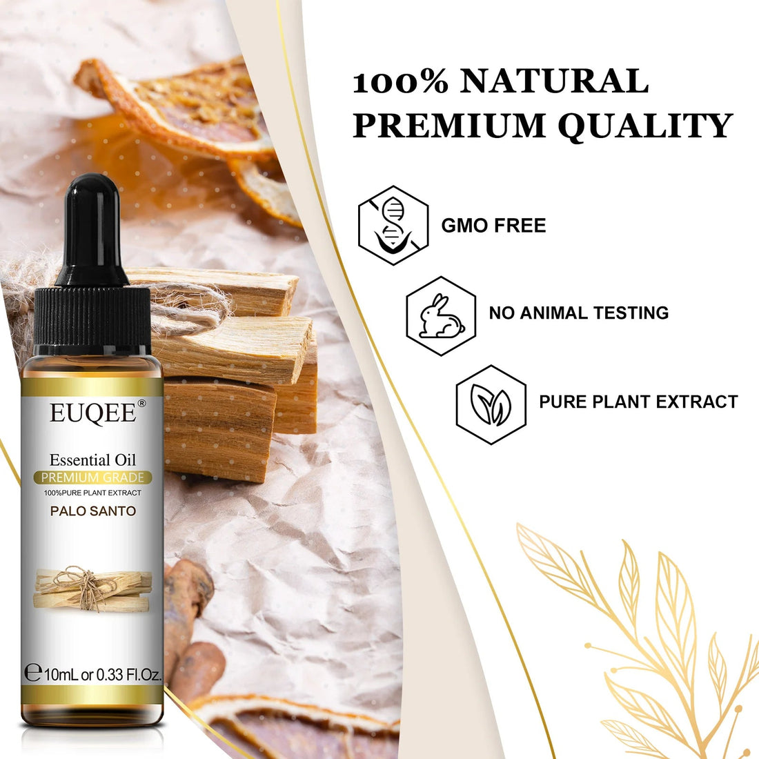 EUQEE 10ml Palo Santo Plant Essential Oil with Dropper Blue Tansy Cardamom Wintergreen Fennel Lavender  Vanilla Oil For Diffuser HALALZEN