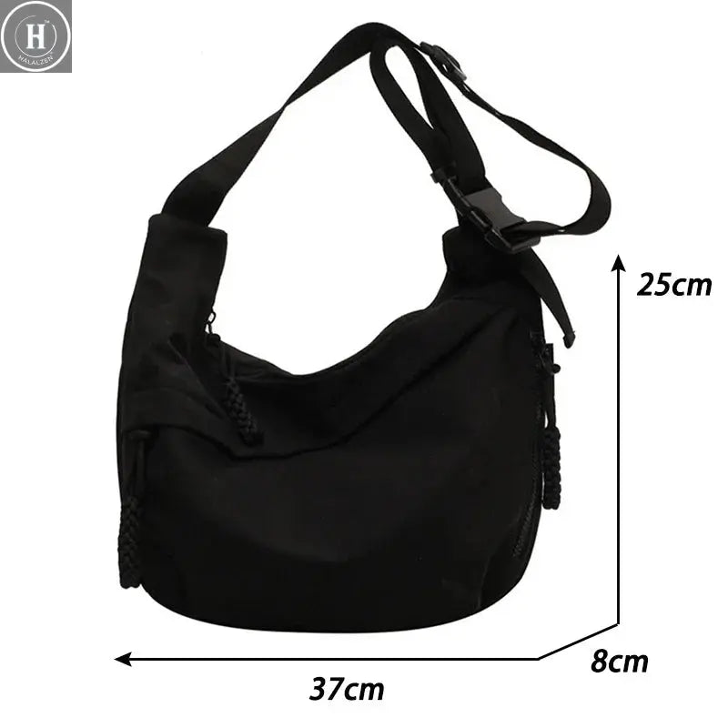 Nylon Hobos Crossbody Bags Solid Casual Zipper Women's Bags 2024 Fashion High Capacity Solid Color Single Shoulder Totes Bag HALALZEN