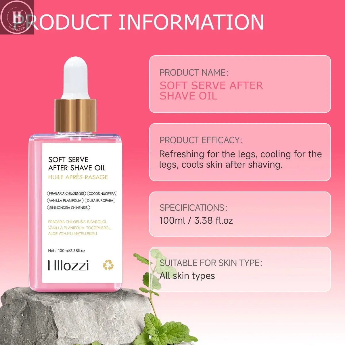 100ml/3.38f.oz Strawberry soft serve after shave oil Deeply hydrating and nourishing the skin Men & Women Hydrating Serum HALALZEN