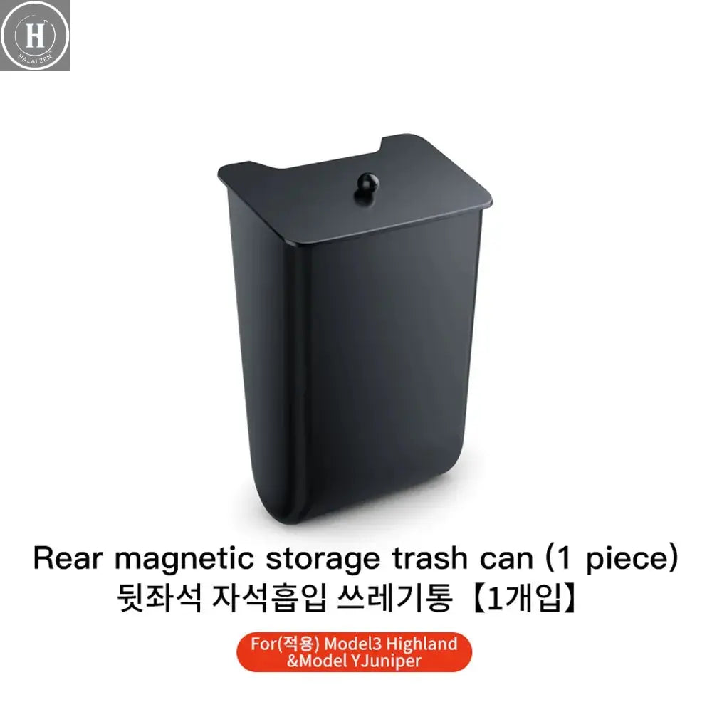 YZ For Tesla Model 3 Y Juniper Highland Rear Seat Storage Box Organizer Car Center Console Bins Backseat Trash Can Garbage Bag HALALZEN