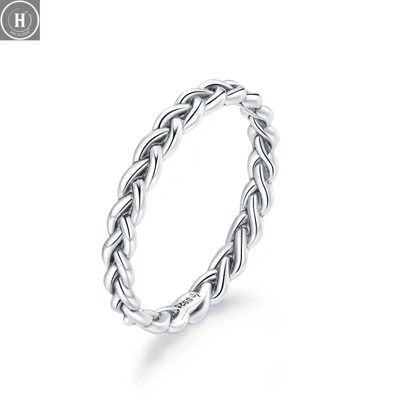 WOSTU European 925 Sterling Silver Simple Rings For Women Wedding Engagement Heart Rings With Zircon Original Female Jewelry HALALZEN