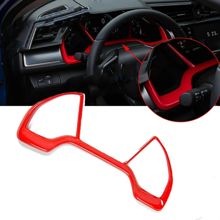 Fit for Honda Civic 10th Gen 2016 2017 2018 2019 2020 2021 Front Dashboard Decor Frame Trim Car Decorative Interior Decal Red
