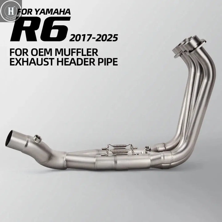 For YAMAHA YZF R6 2017-2025 Full Stainless Motorcycle Exhaust System Front Pipe Racing Escape Slip On Tube Original Interface HALALZEN