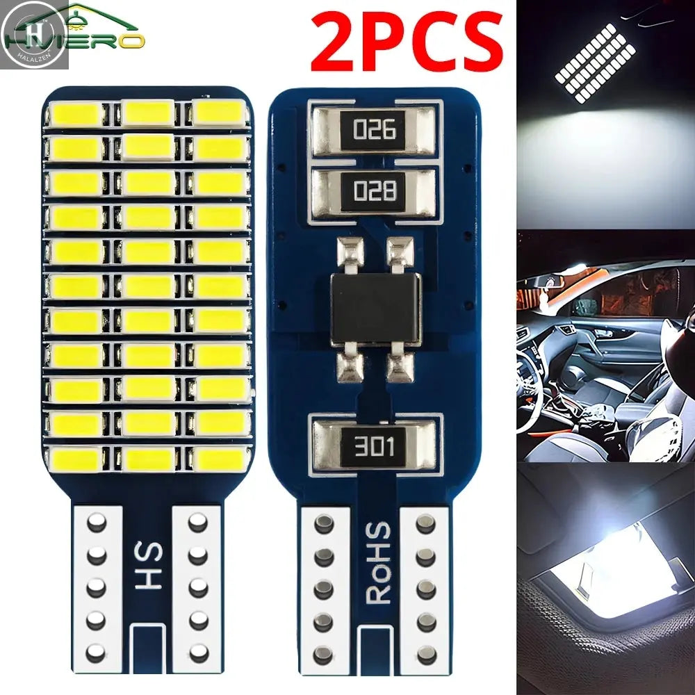 2x Car Auto Canbus Dome Reading Light W5w T10 168 194 Turn Signal License Plate Trunk Bulb White Blue Lamp Interior Dome Lamps HALALZEN