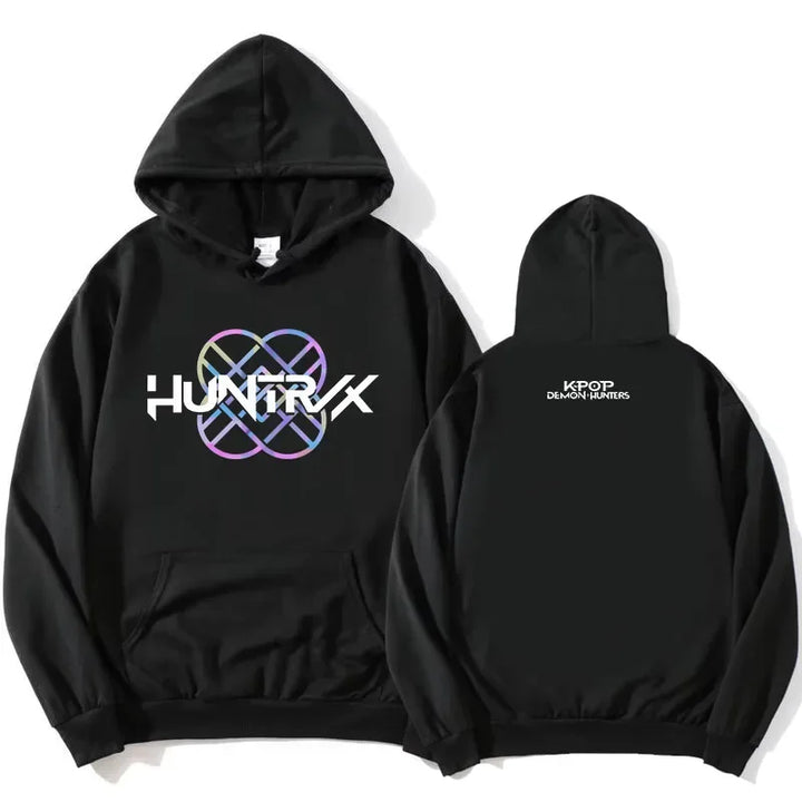 KPop Demon Hunters Huntrix Hoodie Men's Loose Movie Print Hoodie