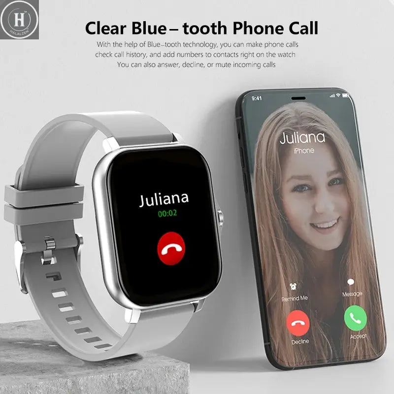 Sport Smart Watch Fitness Clock Health Monitor Waterproof Smartwatch Bluetooth Call Watches for Men Women IOS Android Phone 2025 HALALZEN