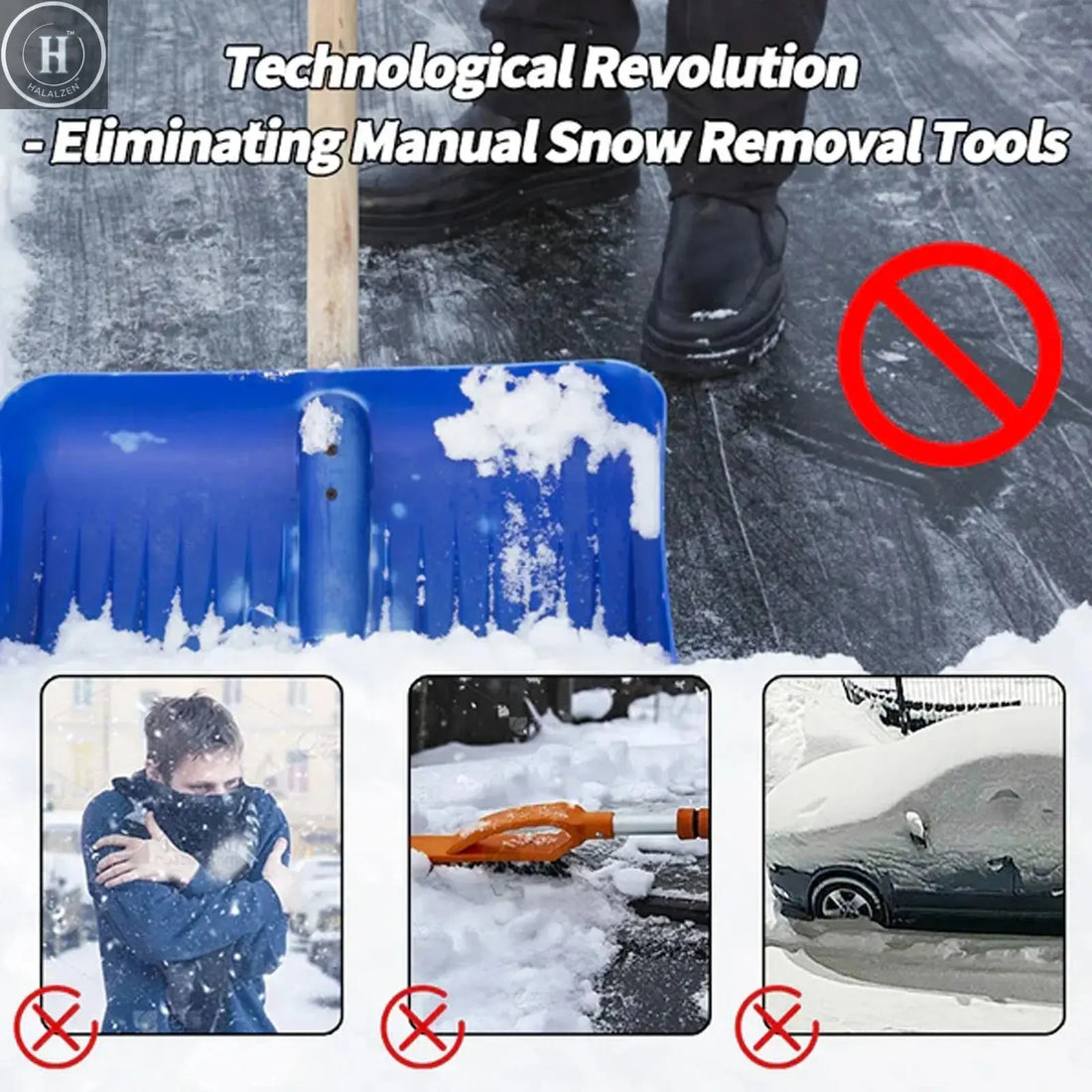 Electromagnetic Car Snow Removal Device Antifreeze Snow Removal Instrument Solar Car Snow Remover Defroster Windshield De Icer HALALZEN