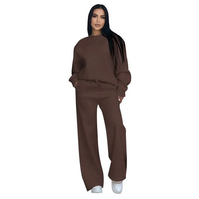 Women's Fashionable Casual Wide Leg Pants Set Comfortable Breathable Material Student School Work Outfit