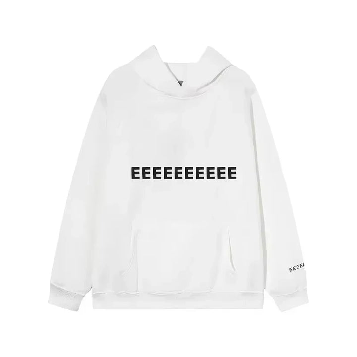 Classic Design Oversizied Hoodies with Tag Men's Cotton Casual Vintage Streetwear