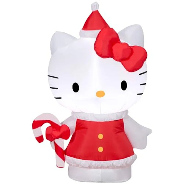 Christmas Inflatable Hello Kitty in Holiday Dress 3.5 ft Tall Multi