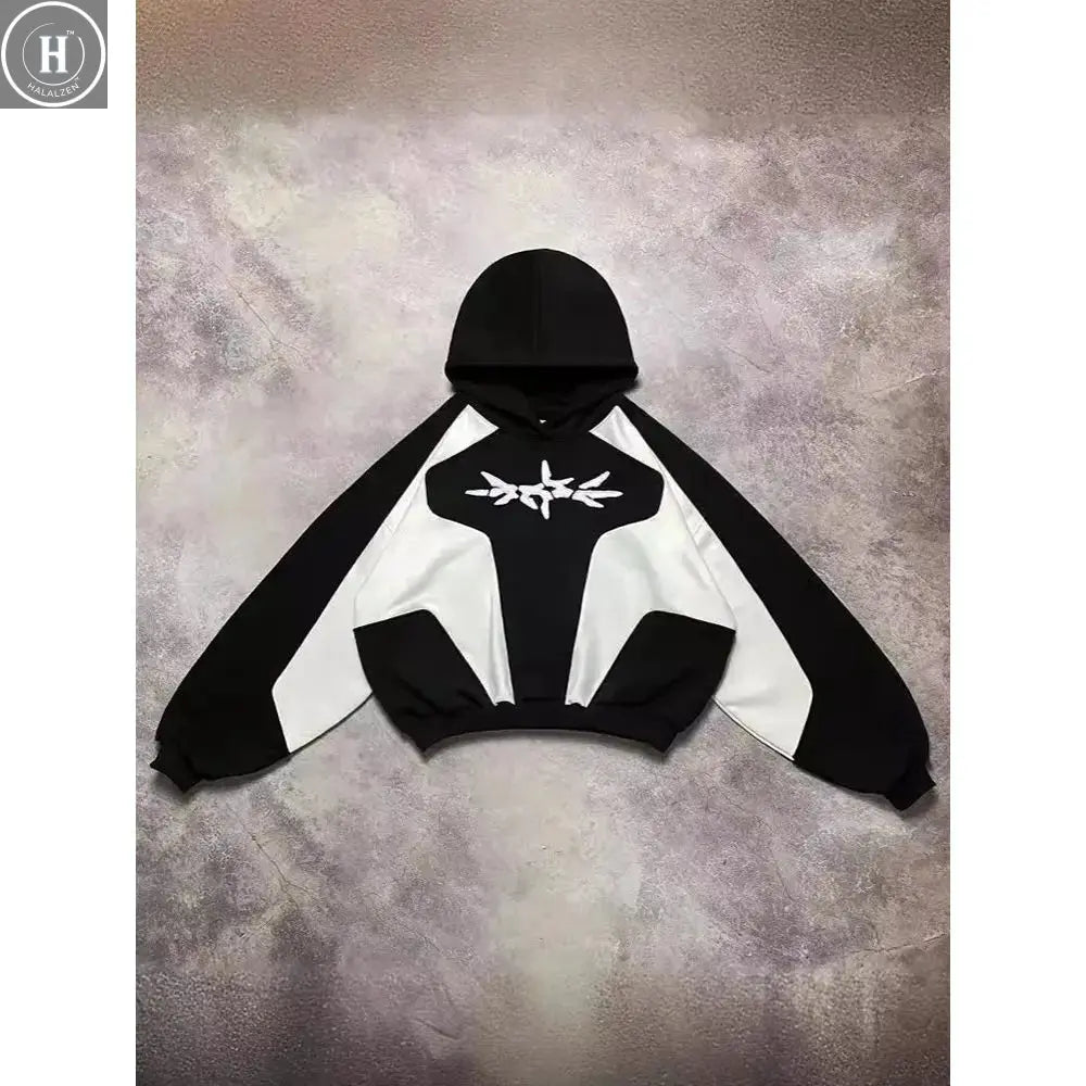 2025 Pullovers Embroidery Stitching Harajuku 3D Printing Goth Men's and Women's Loose Sweatshirts Hoodies Europe and America Y2k HALALZEN