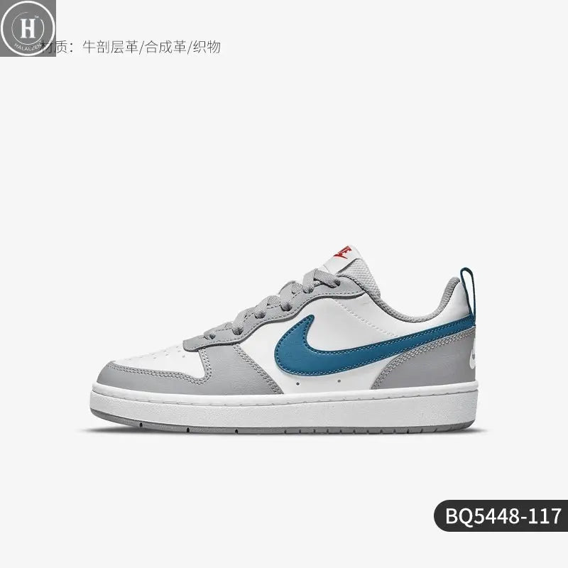 Nike official authentic Court Borough GS women's big and children's low top board shoes BQ5448-117 HALALZEN