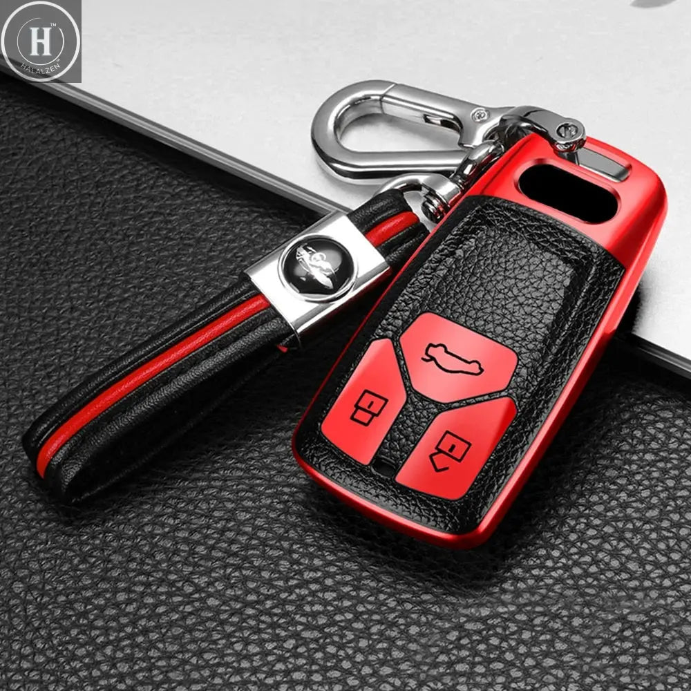 TPU Car Key Cover Case Smart Fob Key Case Shell Keychain For Audi A4 A5 S4 S5 B9 8W Q7 4M Q5 TT TTS RS Coupe Roadster 2017 2018 HALALZEN