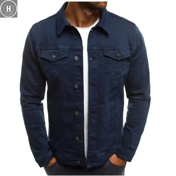 Hip-hop Men's Denim Jackets Streetwear Casual Cotton Classic Slim Jeans Coat Male Brand Clothes Cowboy Jacket Ropa Para Hombre HALALZEN