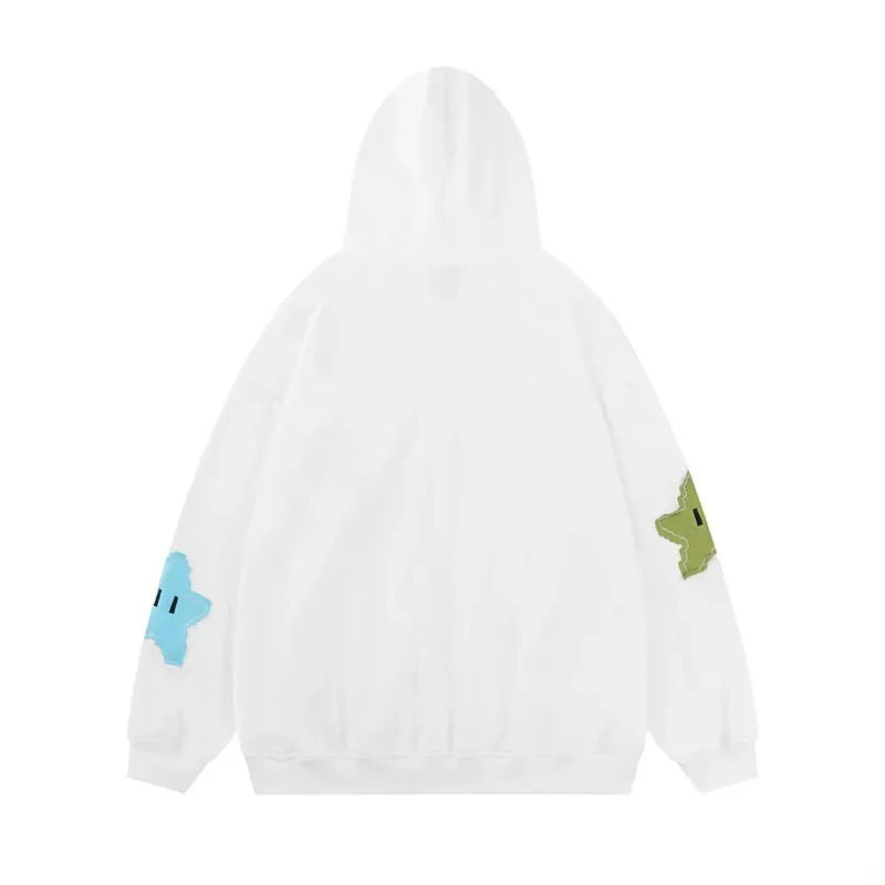 American Star Embroidery Loose Zipper Sweatshirts Autumn New Casual Long Sleeves Women Hoodie Coat High Street Trendy Y2k Jacket