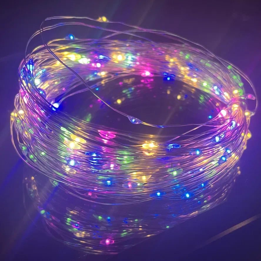 5/10/20M USB LED String Lights Copper Silver Wire Garland Light Waterproof Fairy Lights For Christmas Wedding Party Decoration