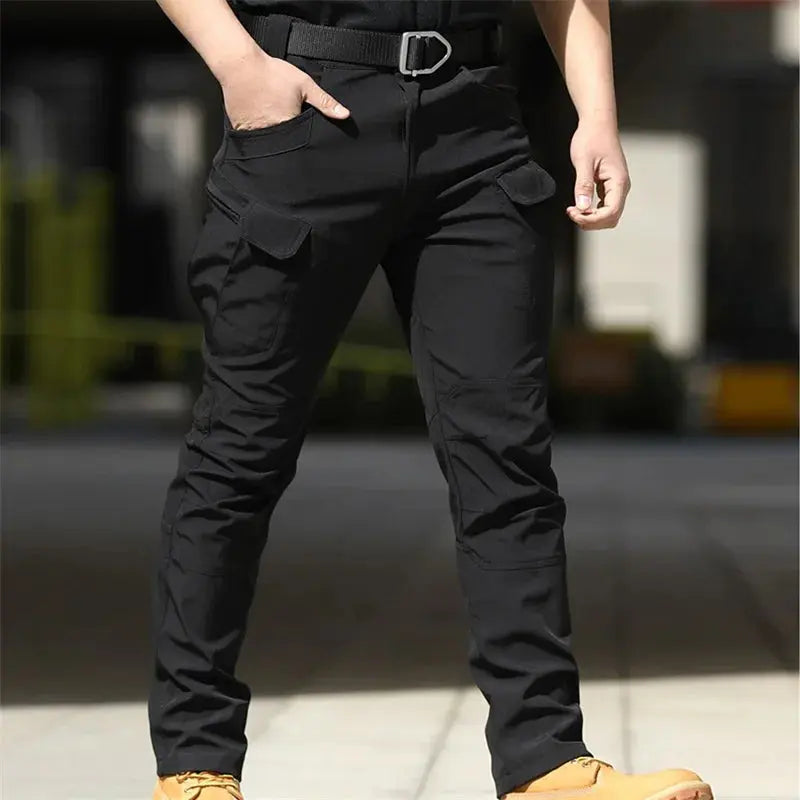 Men Fashion Cargo Pants Solid Color Multi-Pockets Waterproof Trousers Fall Casual Jogger Pants Sweatpants Halalzen UK