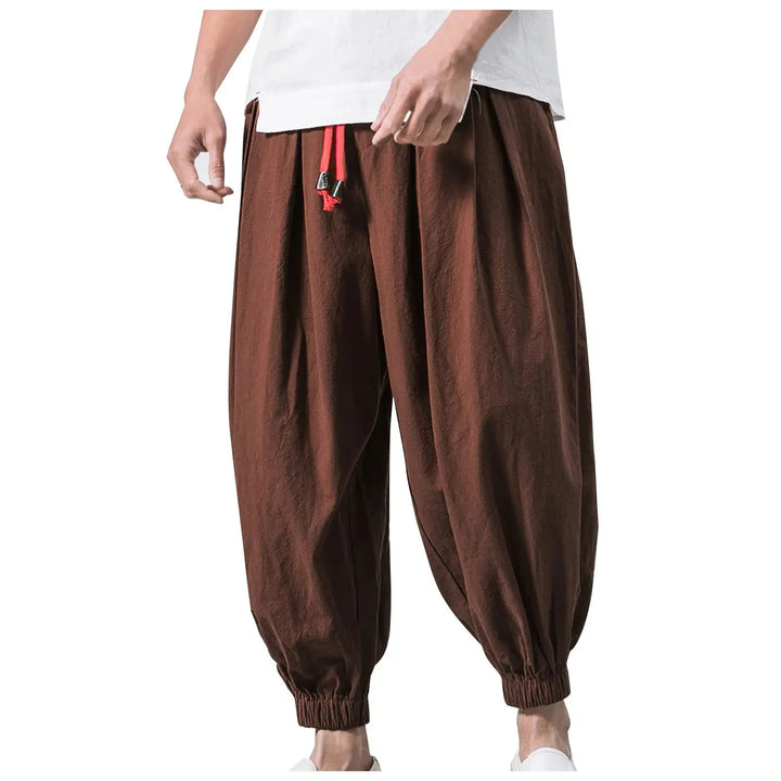 New Oversize Men Loose Harem Pants Autumn Chinese Linen Overweight Sweatpants High Quality Casual Brand Trousers Male Halalzen UK