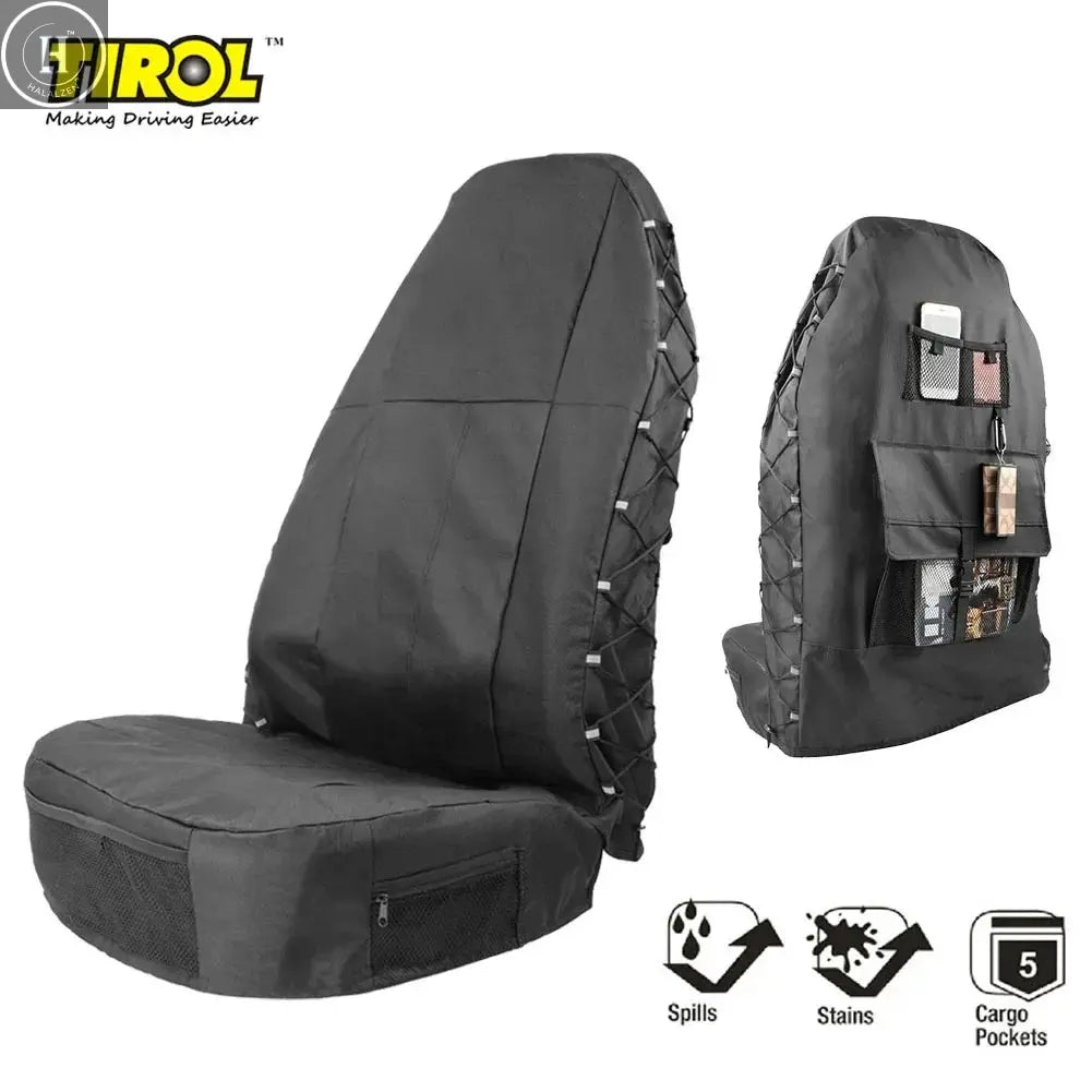 Universal Car Front Seat Covers 1PC Outdoor Parts Personal Adjustable with Seat Back Organizer Car Accessories for TIROL HALALZEN
