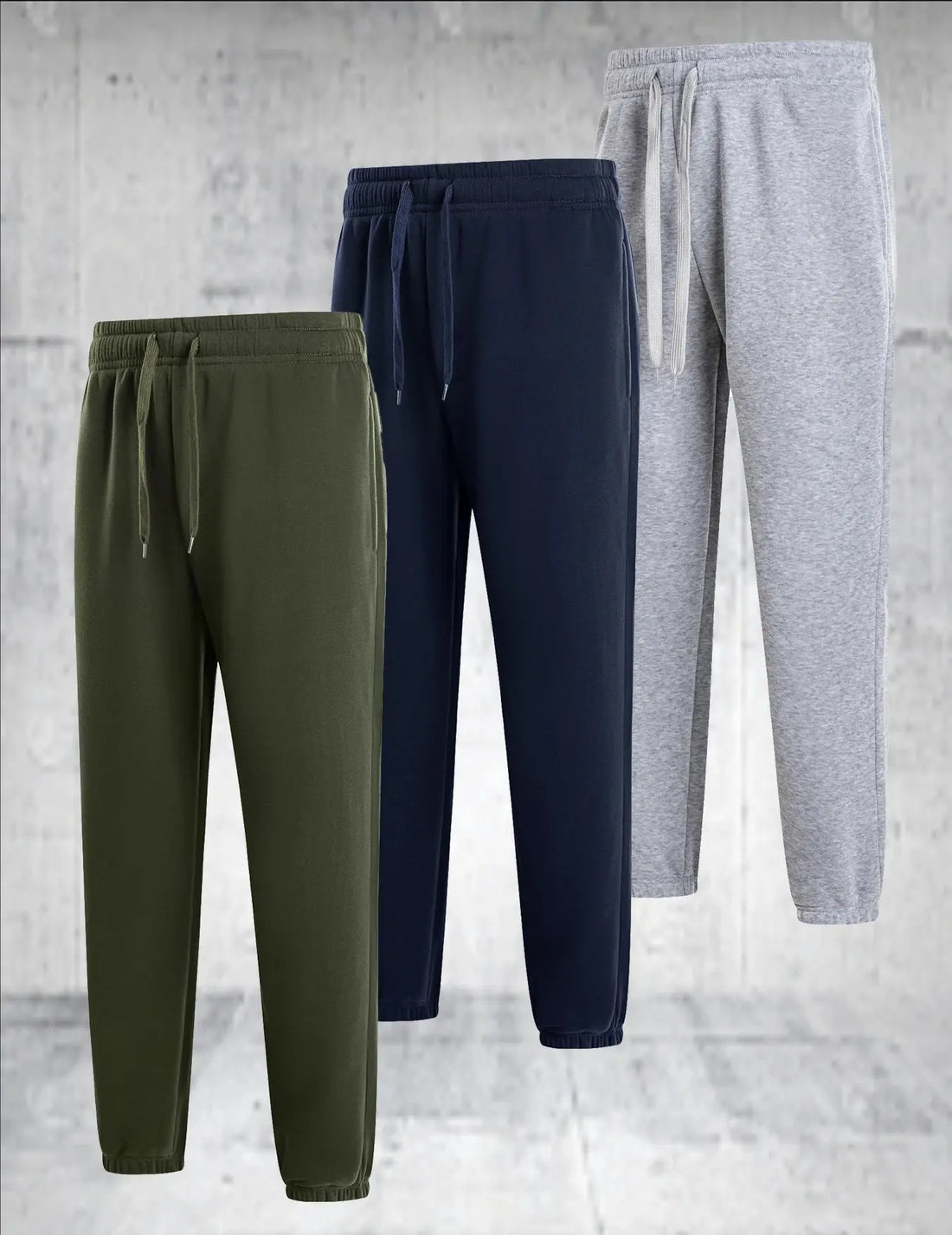 3 pieces of men's solid color casual sports pants - breathable lightweight suitable for daily wear Halalzen UK
