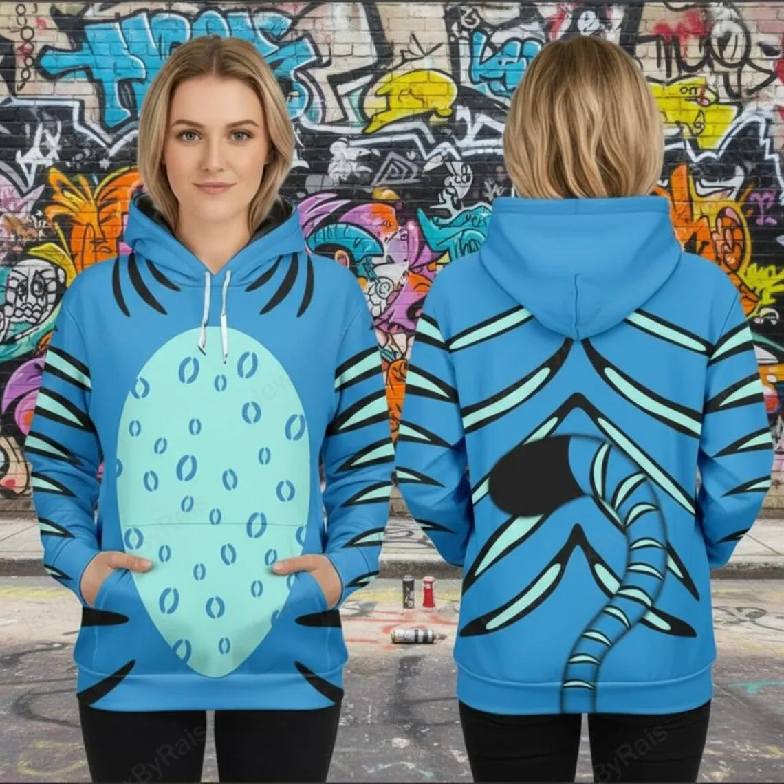 Women's Derpy Printed Hoodie for Autumn Winter KPop Demon Hunters Inspired Cozy Pullover for Daily Wear & Street Style Outings