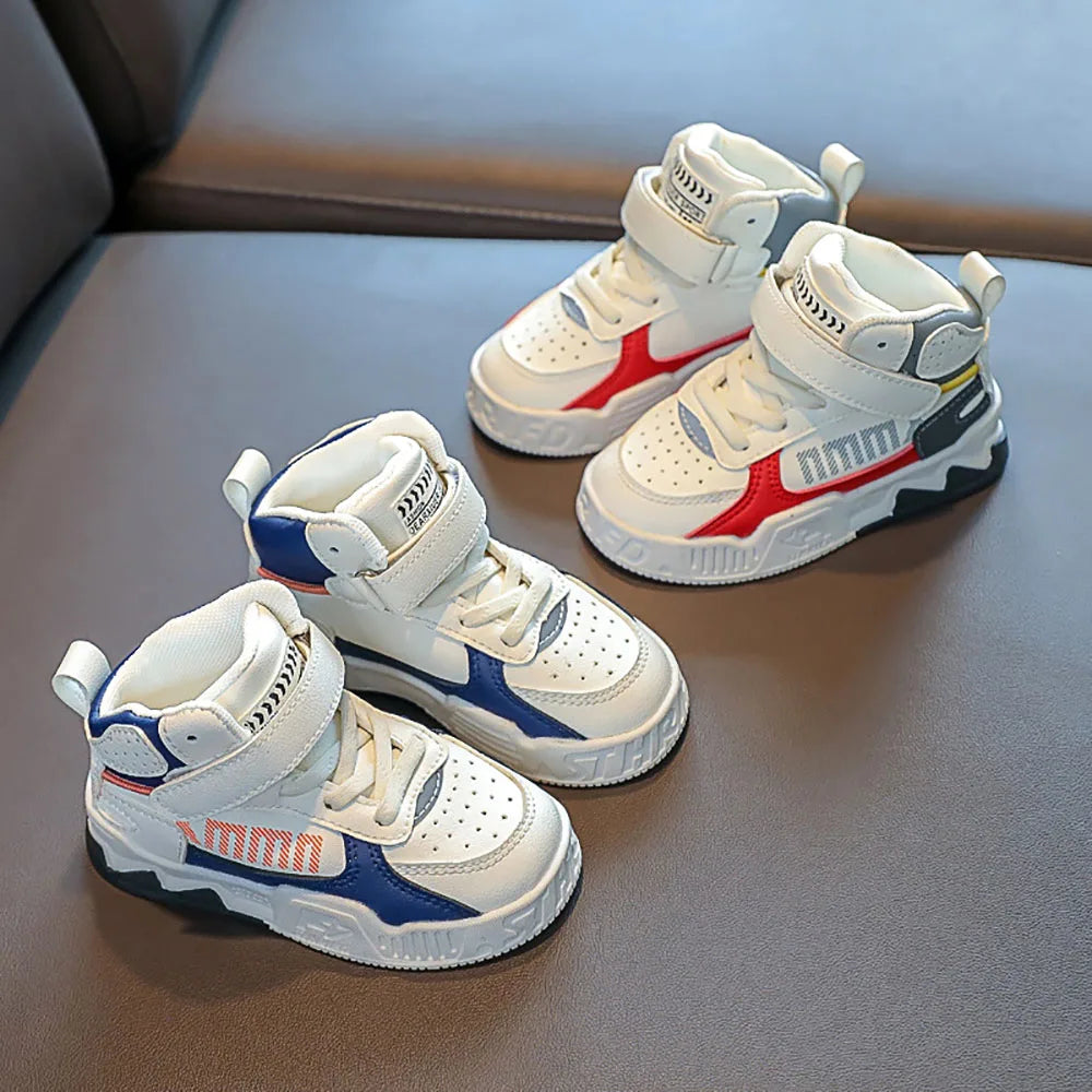 Fashion Sneakers For Kids Trend Fashion Basketball Shoes For Boy Soft-soled Anti-slippery Children's Sport Shoes Tennis Shoes