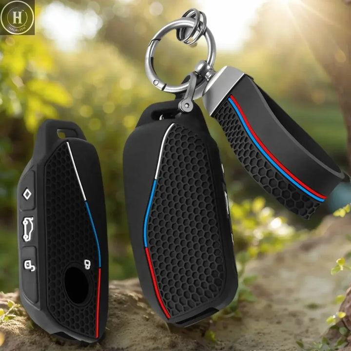 Silicone Car Key Cover Keychain for BMW X1 U11 I7 G70 X7 Lci 320i F20 U06 M3 Gtr X3 X5 X7 F48 2023 2024 Accessories Shell HALALZEN