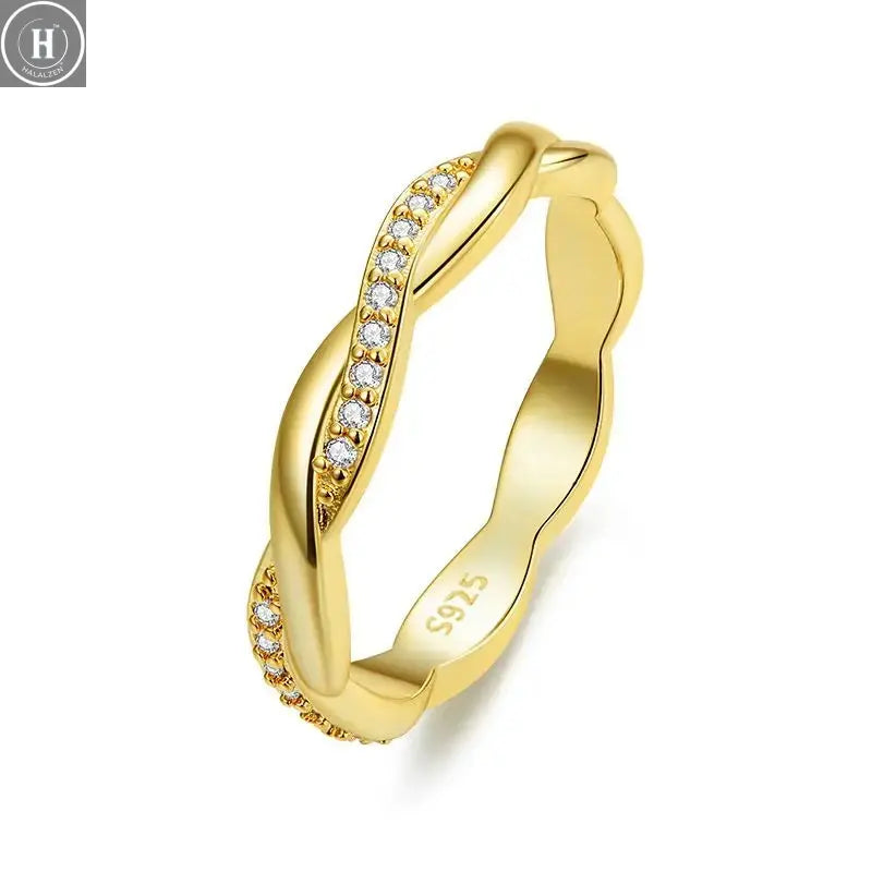 WOSTU European 925 Sterling Silver Simple Rings For Women Wedding Engagement Heart Rings With Zircon Original Female Jewelry HALALZEN