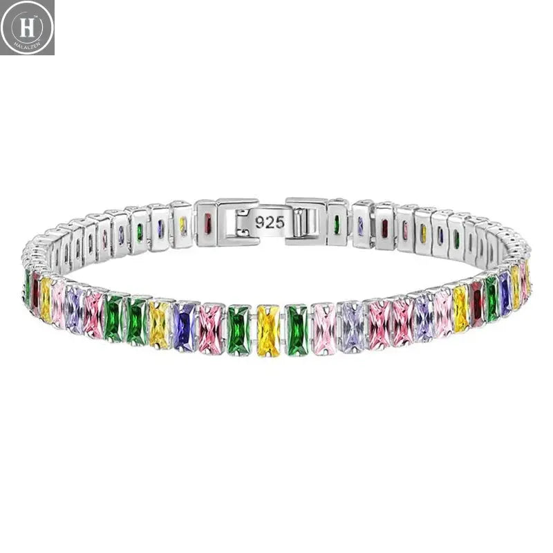 Real 3MM D VVS Moissanite Tennis Bracelet Passes Diamond Sparkling Test Solid S925 Jewelry Wedding Women Gift HALALZEN