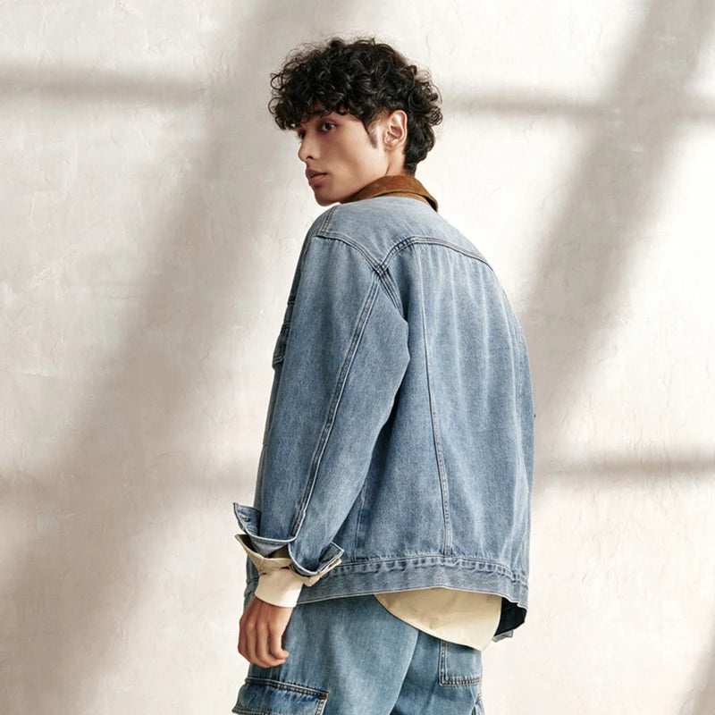 Semir Jacket Men Retro Loose Trendy Denim Jacket 2024 Autumn New