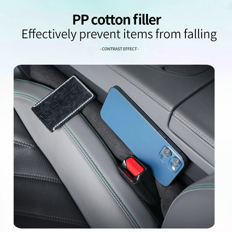 Car Seat Side Gap Filler with Suede Material - Leakproof Seam Filling Strip, Vehicle Interior Mouldings Decoration Accessories