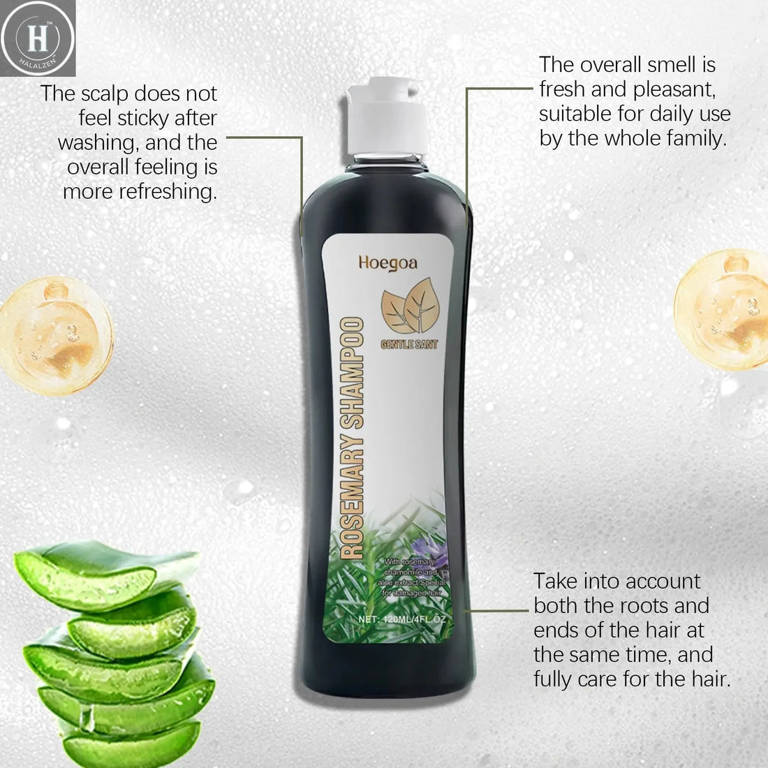 Rosemary Hair Care Set Shampoo Conditioner For Scalp Hair Strengthening Nourishing Natural Shine Smooth Soft Volumizing HALALZEN