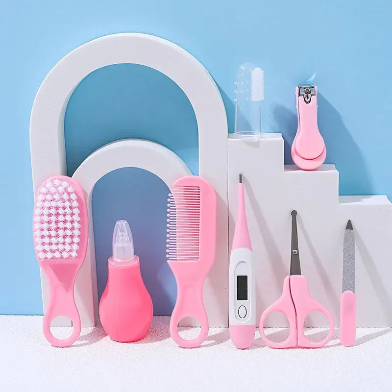 6/8pcs/Set Newborn Baby Kids Nail Hair Health Care Thermometer Grooming Brush Kit