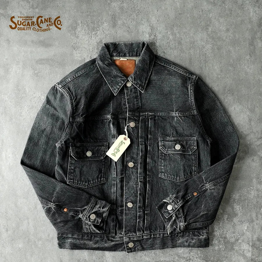 SUGAR 1953 Heavy Washed Natural Wear Darth Vader Denim Jacket