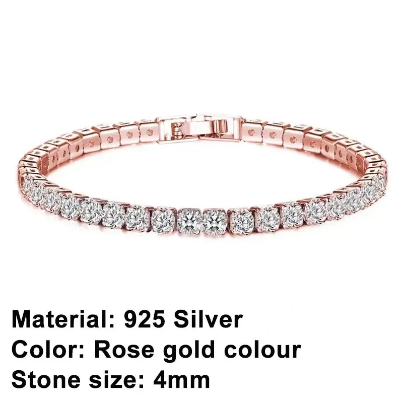 Classic 925 sterling silver sparkling zircon luxury bracelet women's dates birthdays fashion jewelry Valentine's Day gifts