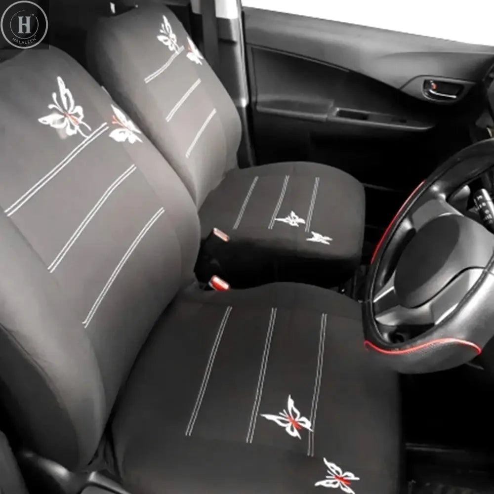 Butterfly Embroidery 4/9Pcs Set Car Covers Mat Protect Front Rear Car Seat Covers Set Car Seat Protector Cushion HALALZEN