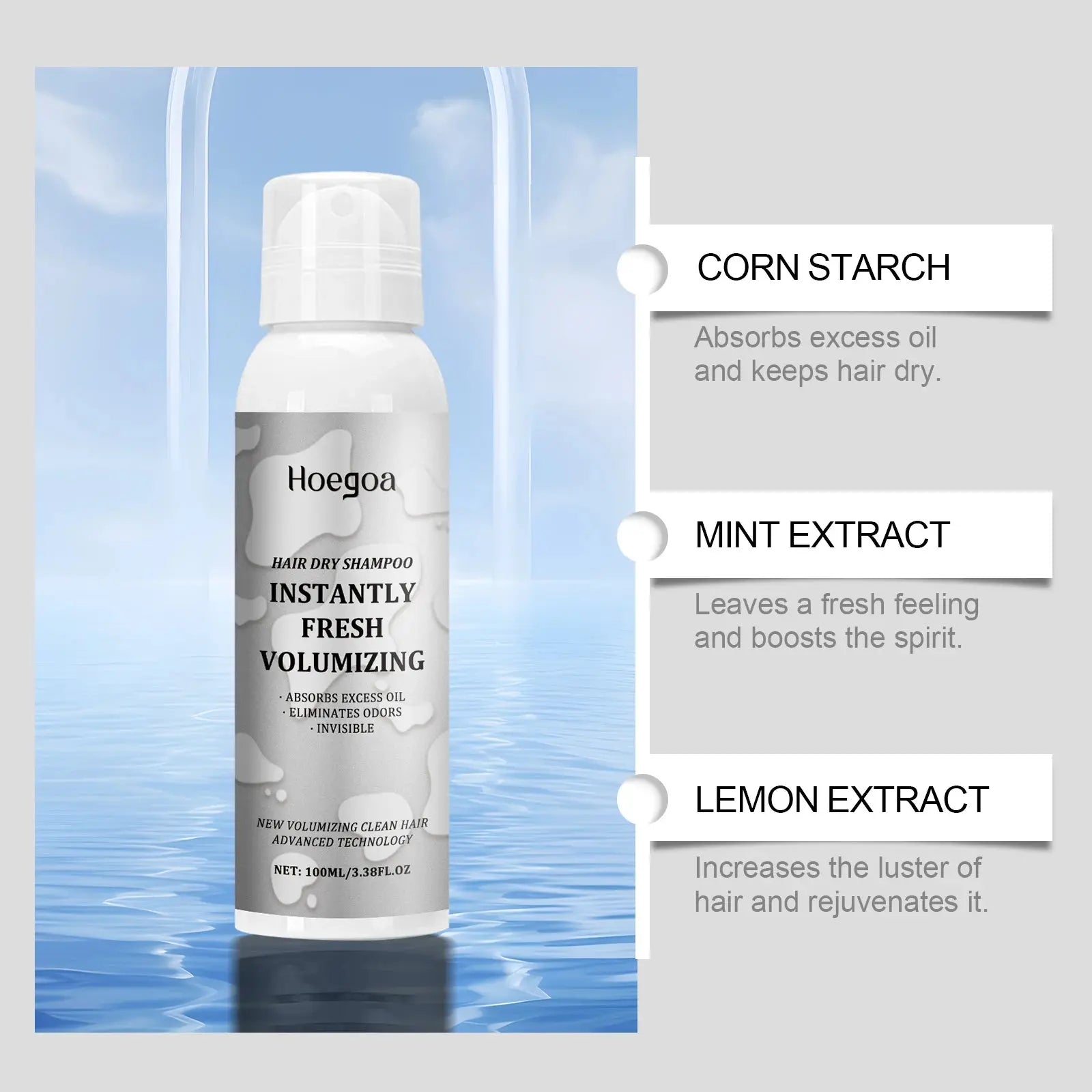 Dry Shampoo Spray Instant Volume Boost Oil Control No Water Needed Portable Clean Hair Fluffy and Shiny Hair Care Shampoo Spray HALALZEN